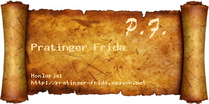Pratinger Frida névjegykártya
